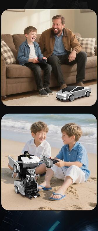 Cool Remote Control Transformable Car, Tesla Model S Replica, One Button Transformation, Rechargeable Battery, Gift Box Included