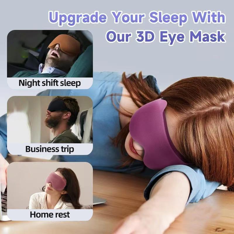 3D stereoscopic sleep eye mask, designed to extend eyelashes, with adjustable shoulder straps for molded masks at night, and a 100% light blocking eye mask, suitable for travel, yoga, and napping