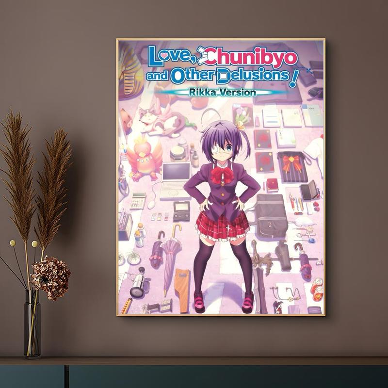 Love Chunibyo & Other Delusions Poster HD Heavy-Duty Self-Stick Waterproof Wall Decor Bathroom Wall Art Tool-Free Install Durable & Reusable Conceals Wall Flaws Elevates Home Style Perfect for Living Room Bathroom & Kitchen Easy Apply & Remove