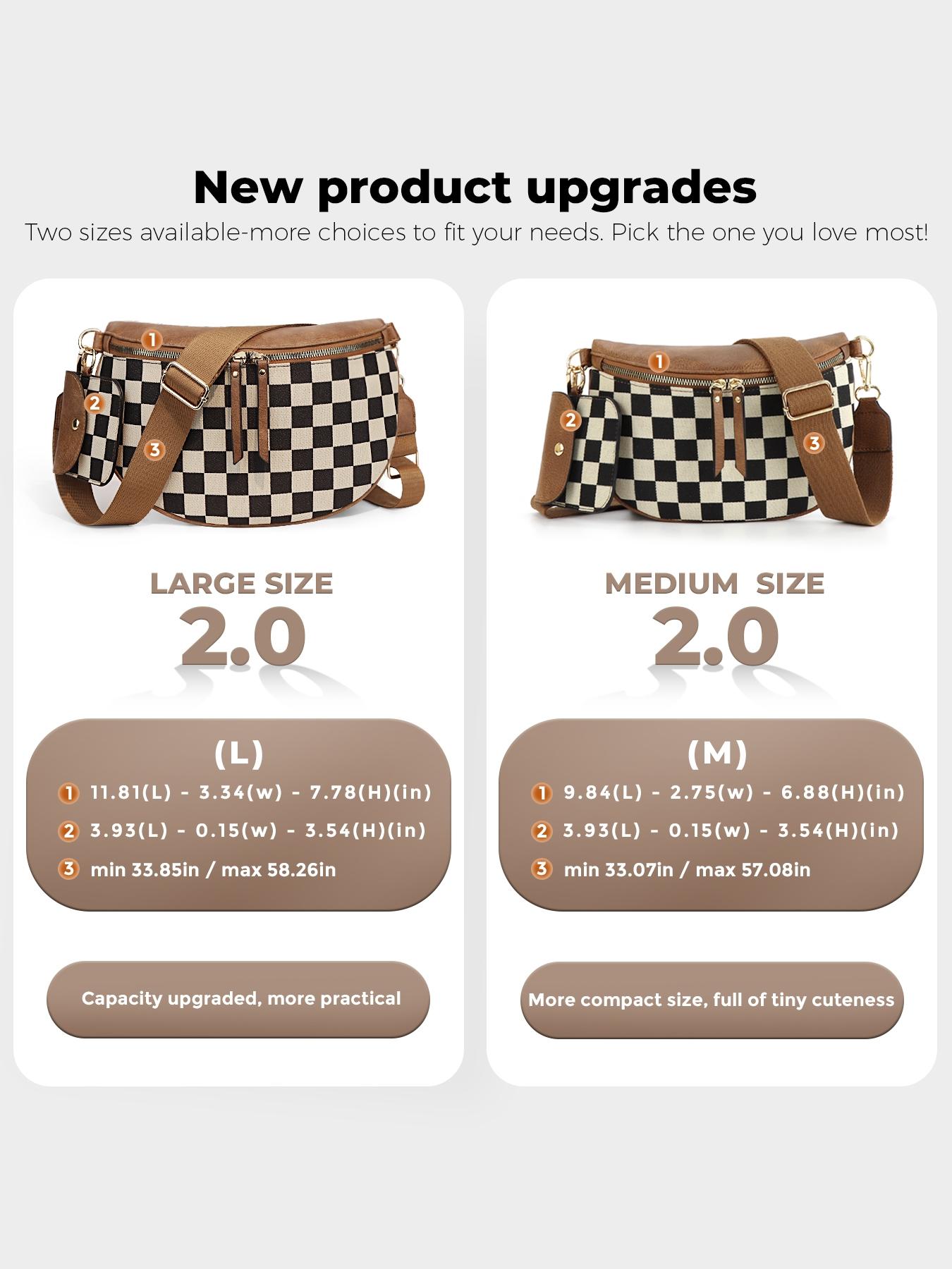 Women's Checked Pattern Crossbody Bag & Coin Puse, Fashionable PU Leather Bag Set, Casual Trendy Versatile High-quality Daily Commuting Bag