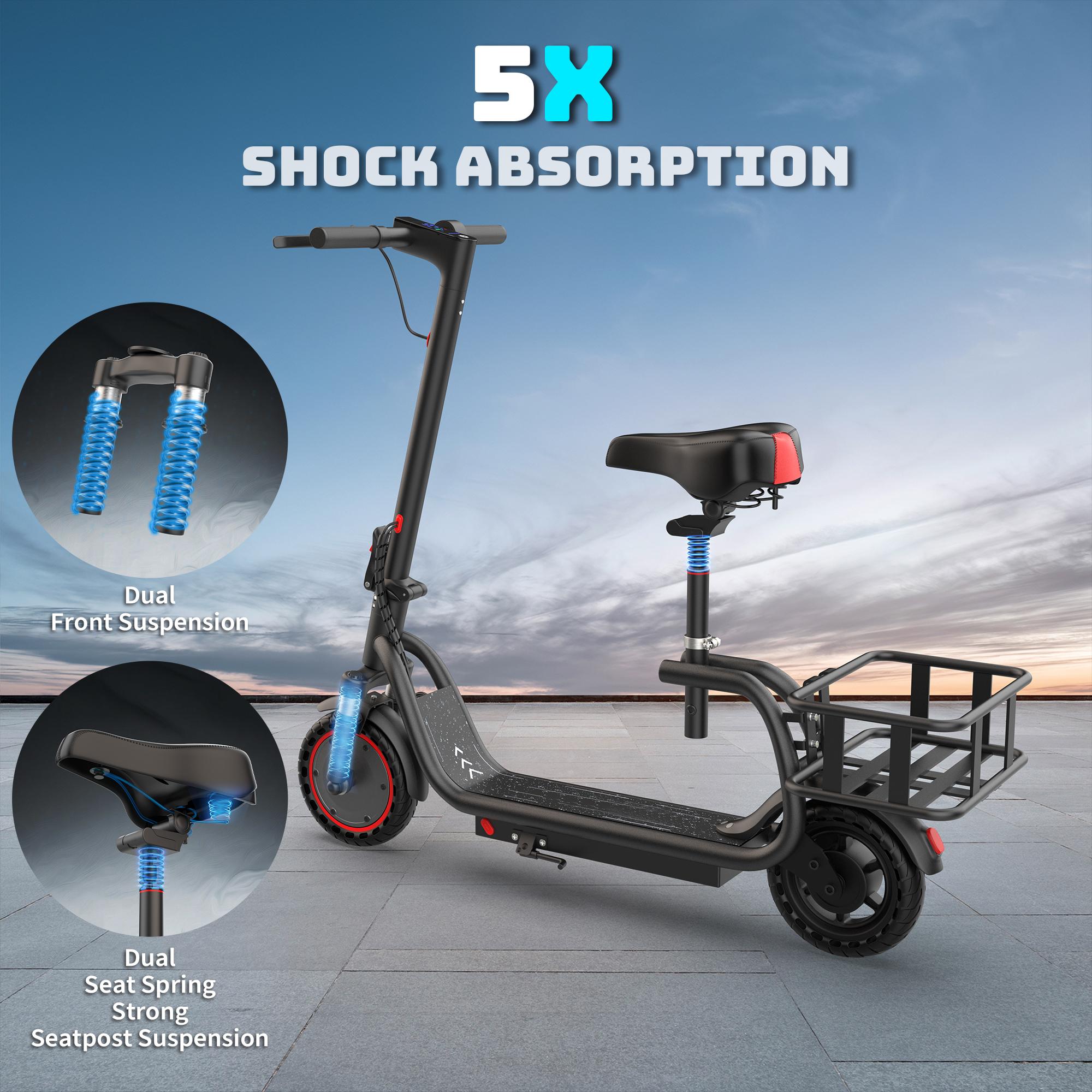 AOPO Electric Scooter with Seat, 350W motor, 36V battery, top speed 19mph. Foldable design with APP control, dual brakes, and dual suspension. Ideal for commuting, campus rides, and short city trips. SpringStatements AOPO Electric Scooter with Seat, 350W motor, 36V battery, top speed 19mph. Foldable design with APP control, dual brakes, and dual suspension. Ideal for commuting, campus rides, and short city trips. SpringStatements