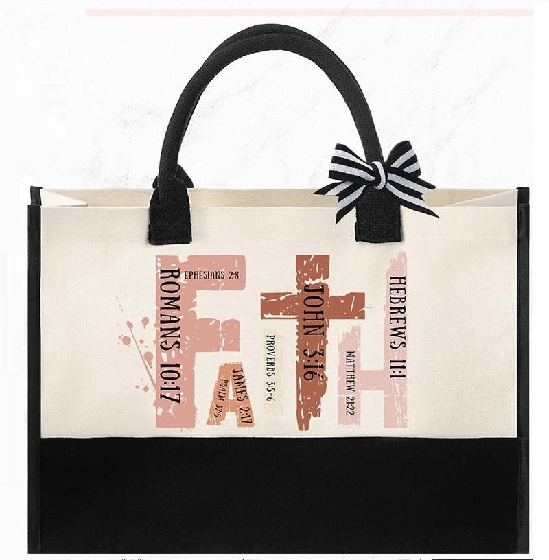 Christian Gifts for Women Faith Gifts Religious Gifts with Tote Bag Makeup Bag Candle Cross Necklace Cup Greeting Card for Birthday Church Study Supplies, Gift for Christian Women Girl Mom Wife, Elegant Easter Gift for Sunday Prayer