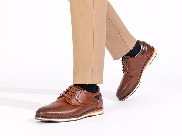 Bruno Marc Men's Wide Lace-Up Casual Dress Sneakers