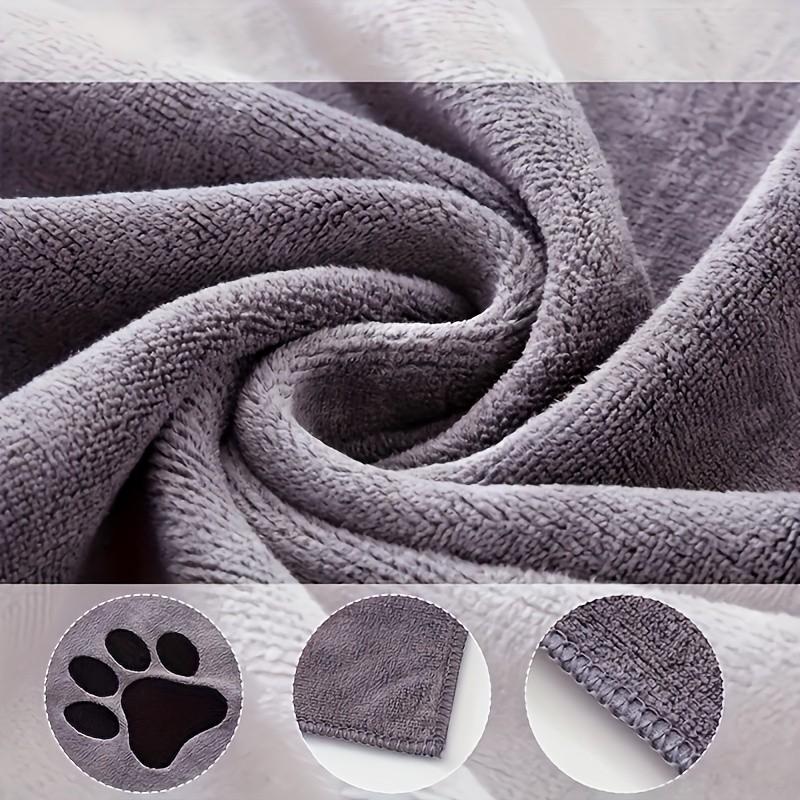 2-Pack Quick-Dry Microfiber Pet Towels for Dogs, Absorbent, Non-Shedding, Soft, Fast-Drying, Paw Print Design, Blue