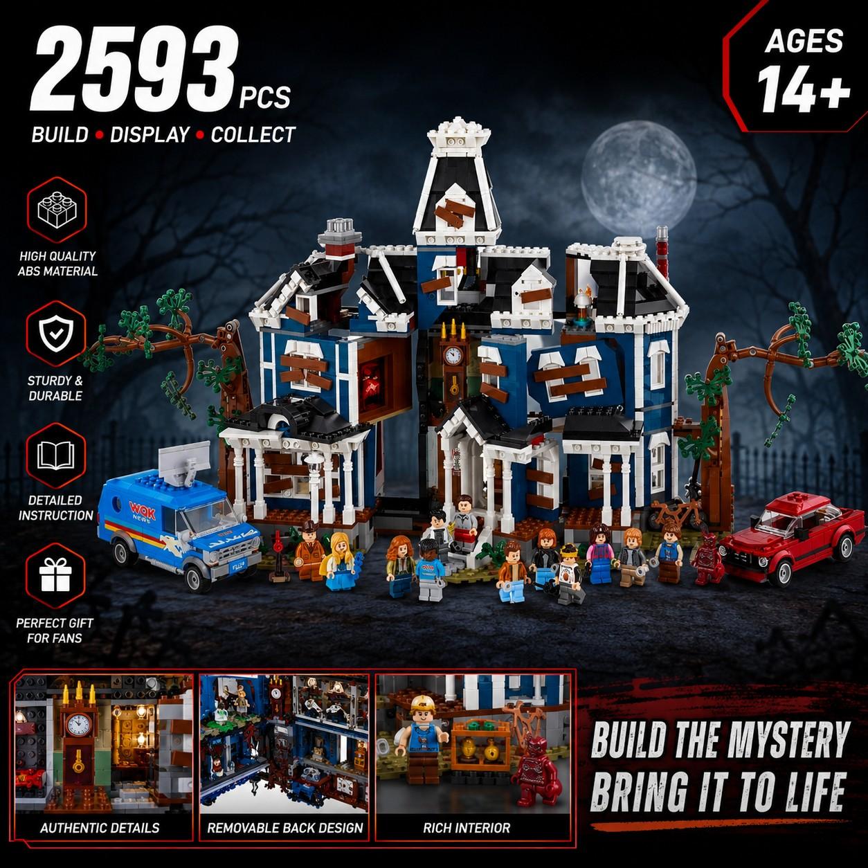 2593 Piece Clear Home Building Set, Adult & Kids Block Toy Gift, Boy Girl Birthday Present, Educational Construction Blocks