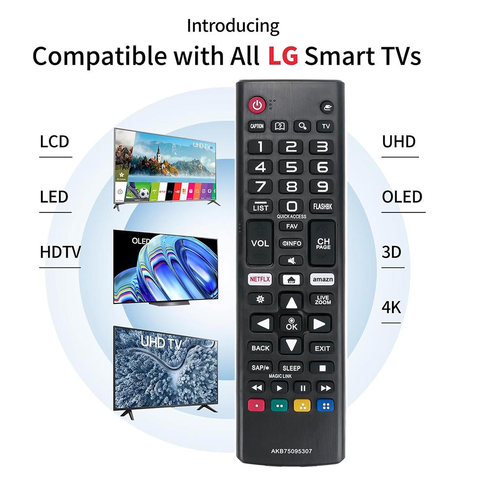 Remote Control Replacement AKB75095307 for LG Smart TV ,Universal for All LG OLED 3D Thinq LCD TV 43UJ6500 43UJ6560 49UJ6500 49UJ6560 55UJ6520 55UJ6540 55UJ6580 60UJ6540 24lm520d 24LM520S 28lm520s