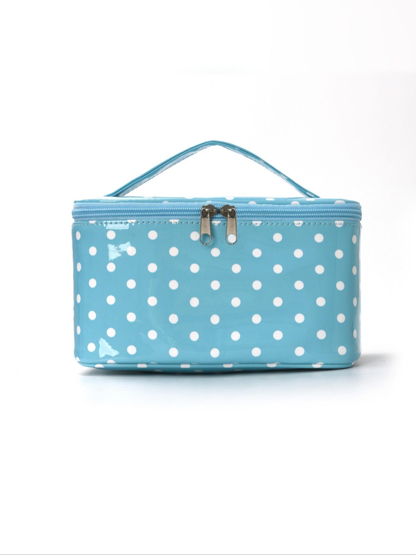 Polka Dot Makeup Bag, High Aesthetic Large Capacity Multi-Functional Storage Bag, Outdoor Travel Portable Handheld Organizer, Cosmetic Travel Bag