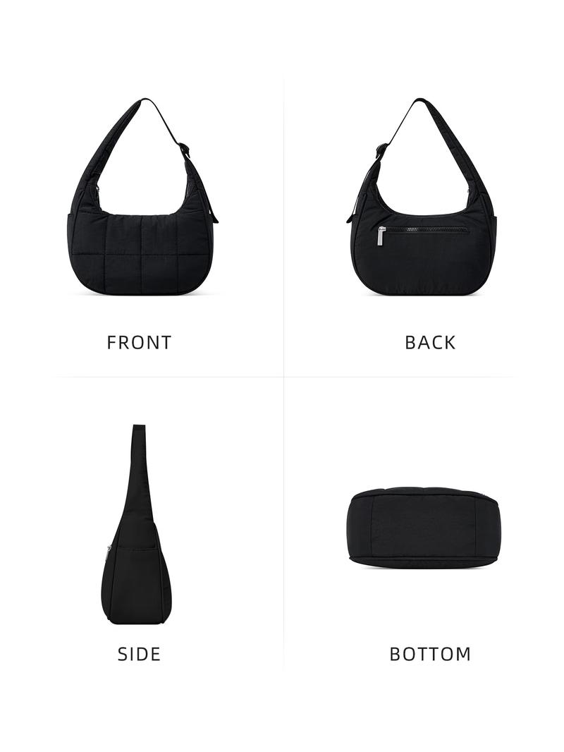 Women's Solid Color Quilted Shoulder Bag, Fashionable Large Capacity Underarm Bag for Daily Used, Casual Trendy Versatile High-quality Daily Commuting Bag