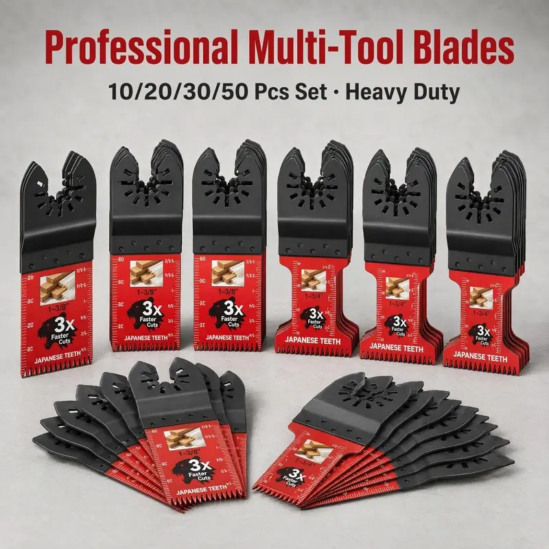 10 20 30 50 Pcs Multitool Professional Japanese Teeth Fast Cutting Oscillating Blade Compatible with Major Power Tools Durable Heavy Duty Design for Precision Cutting Construction Woodworking Metalwor