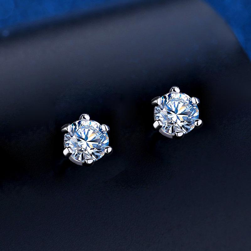 [ASM-EA100] 0.5 CT  Round Cut Moissanite Earring Ladies S925 Sterling Silver Earrings D Color VVS1 Moissanite Studs Earrings