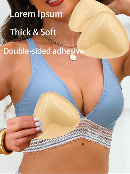 Reusable Self-Adhesive Bra Pads, Invisible Bikini Style, Waterproof Transparent Bag Packaging, Moderate Thickening, Summer Use, Bra Inserts