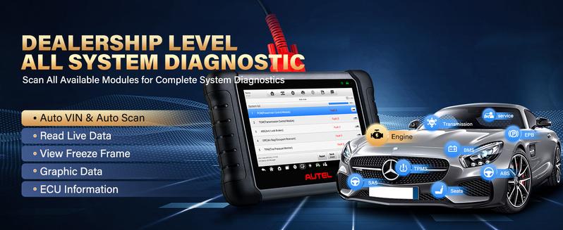 Autel Scanner MaxiCOM MK808S: 2026 Bidirectional Tool fca autoauth system diagnostic Multilingual OBD2 with Display Programming Automotive