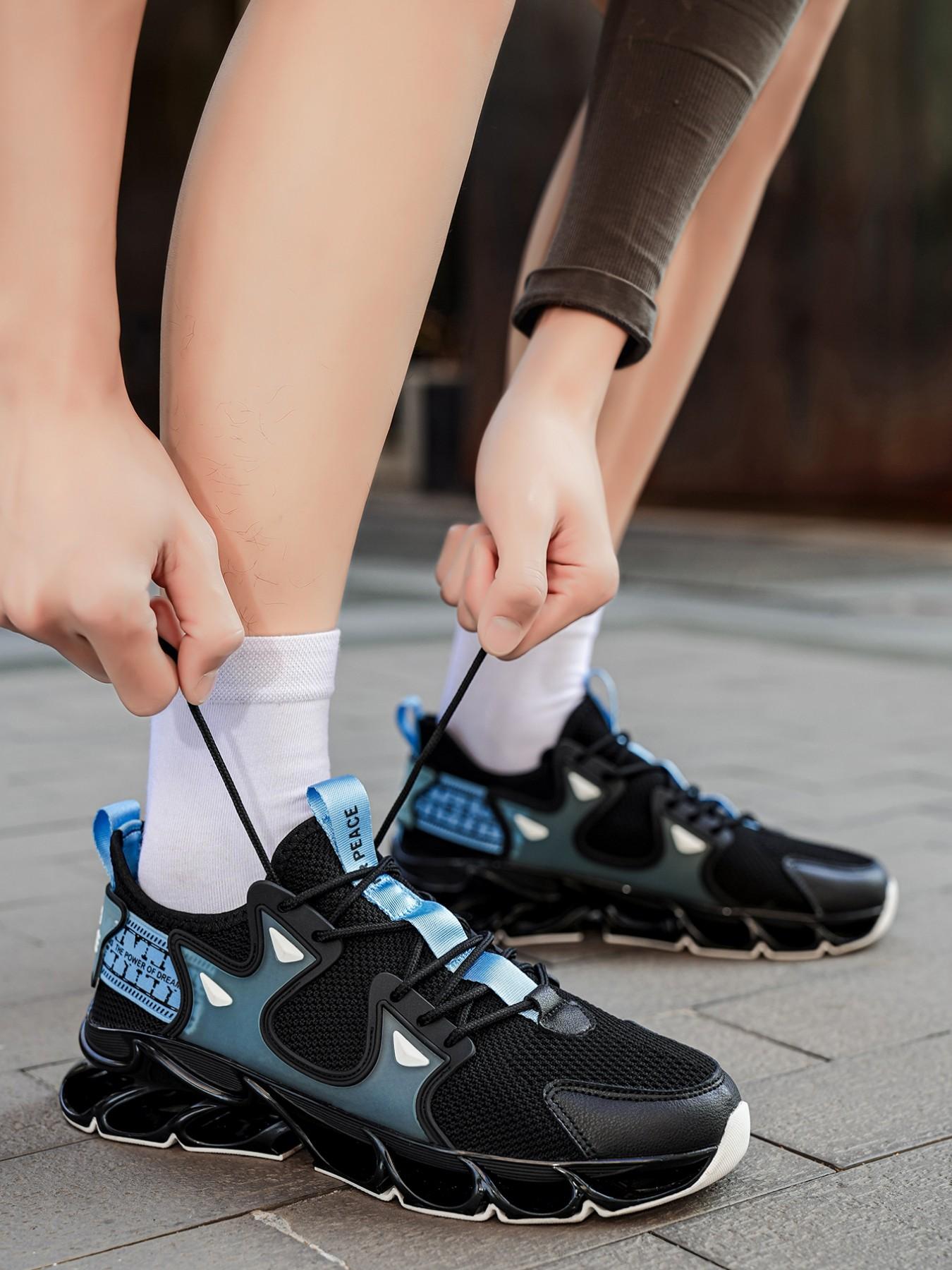 Future Mech Style Dad Shoes, Breathable Mesh Sporty Sneakers, Men's Height-Boosting Shock Absorbing Casual Shoes, Student Streetwear Trendy Shoes