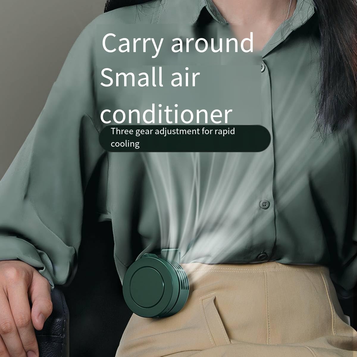 Portable Silent Mini Bladeless Fan Clip On, Mini Fan With Clip, 2025 New Adjustable 3-Speed Suspended Waist Fans, For Outdoor & Travel & Office, Travel Accessories, Gift