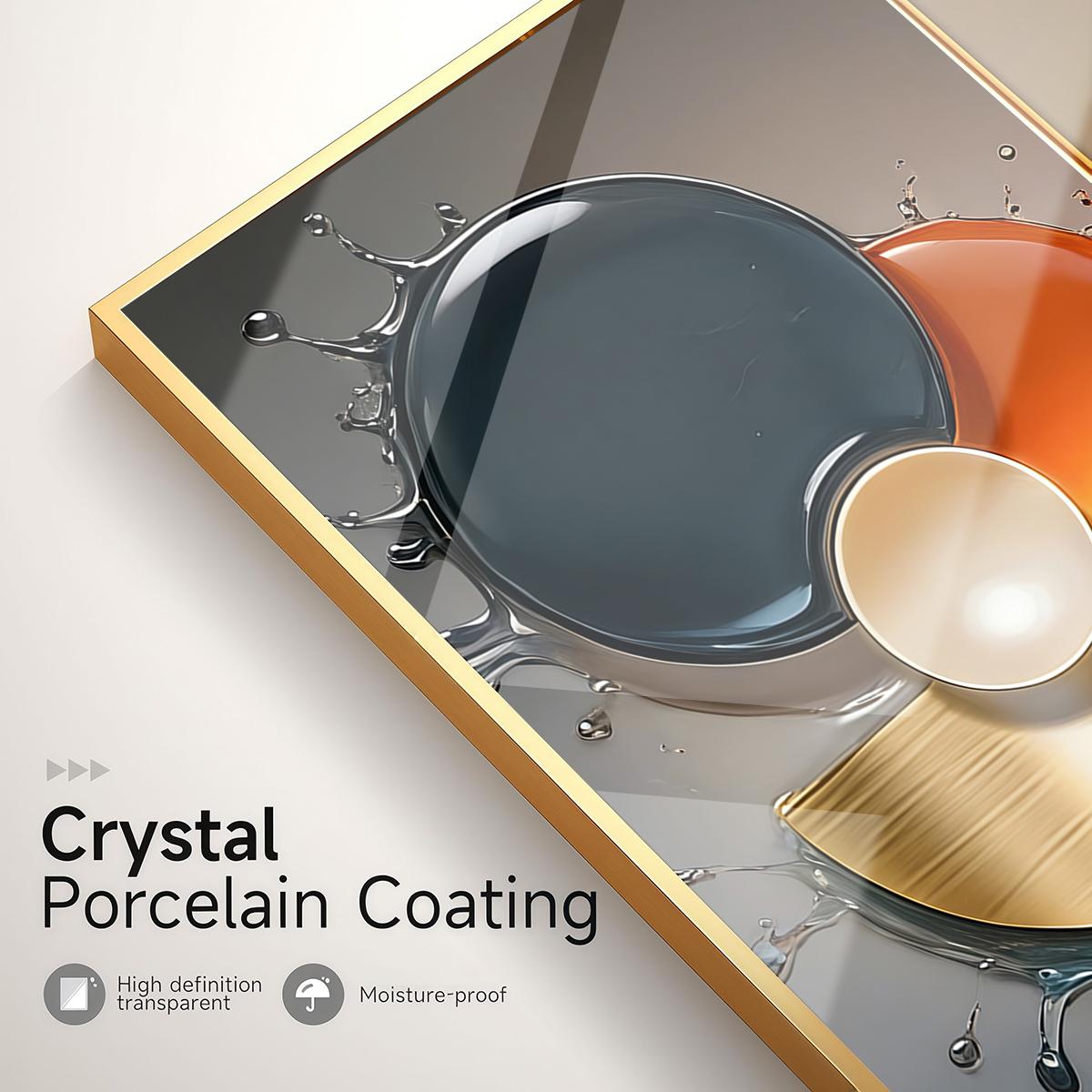 3 Counts Aluminum Alloy Framed Painting, Abstract Color Liquid Splash And Feather Art, Home Decoration For Living Room, Bedroom, Office, Restaurant, Hallway Wall Decor, Odorless Print Artwork, Luxury Perfect Gift For Friends And Family