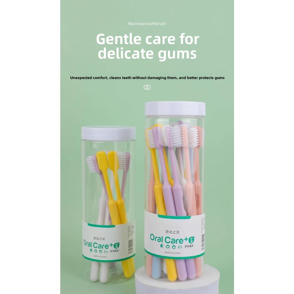 20-piece Toothbrush Set with Soft Bristles, Adult Family Pack in Bucket, Tongue Cleaner, Disposable Fine Soft Bristle Toothbrush, New Model