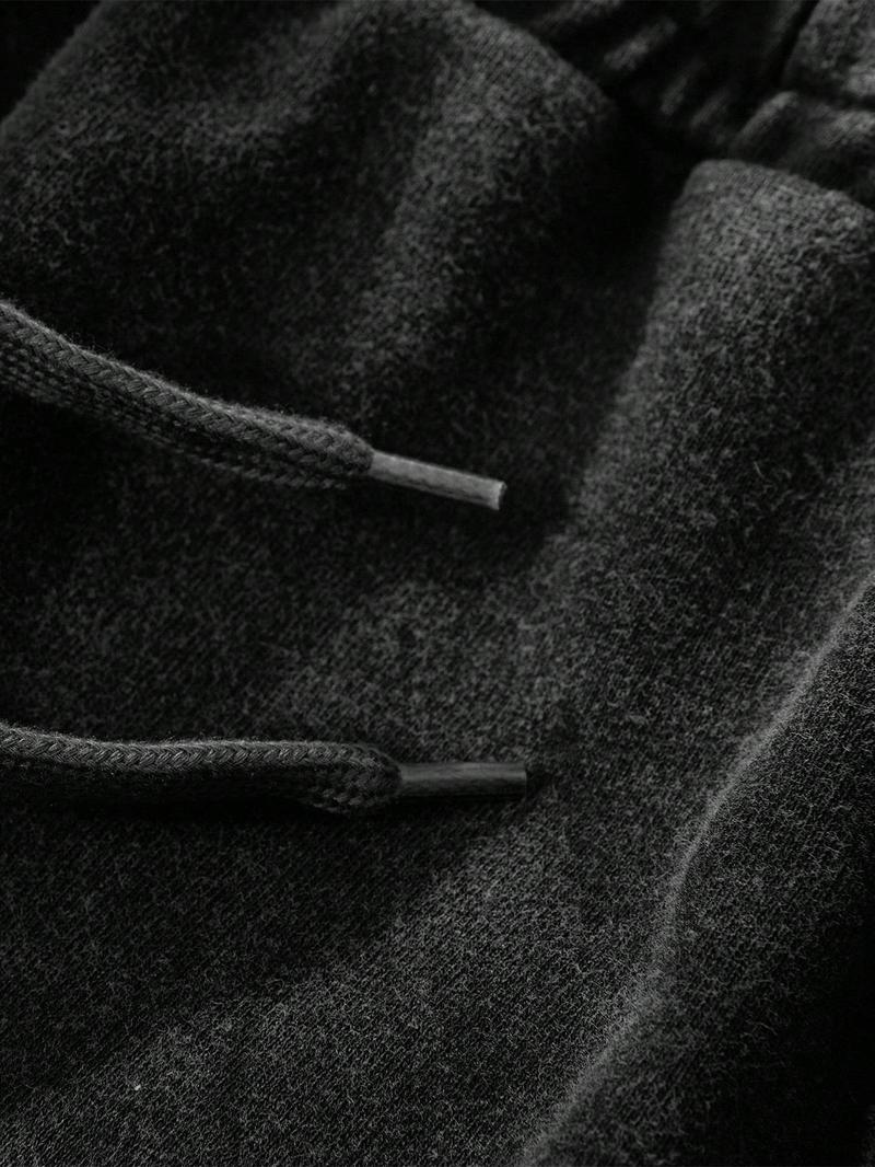 Men's Streetwear Cotton Joggers, Loose Fit Elastic Waist Knit Pants, Washed Fabric with Vintage Details, Casual Fashion for Daily Wear