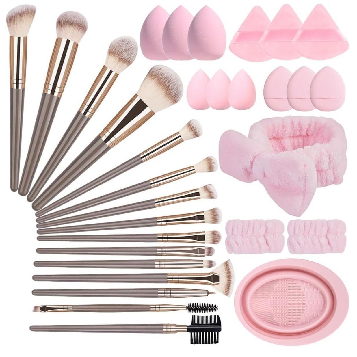 Professional Makeup Brush Set: 12/17/20/22/31pcs Optional, Including Foundation Blending Brush, Soft Bionic Hair Powder & Concealer Brushes (For Face), Eyeshadow Brush, Eyeliner Brush, Powder Puff | Top Picks