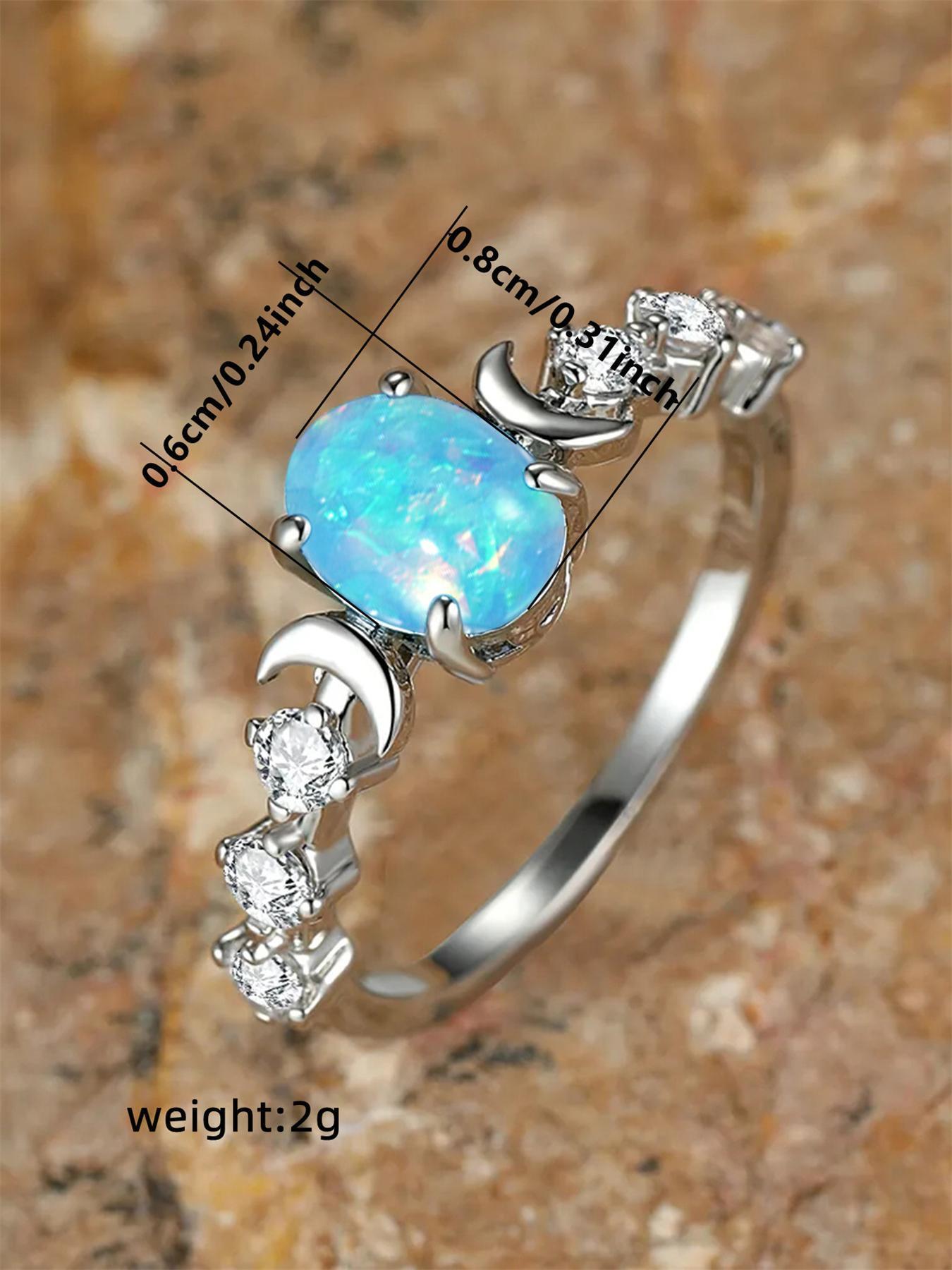 Summer Oval Shaped Artificial Gemstone & Rhinestone Decorated, Oval Halo Ring, Gifts for Her, Wedding & Engagement Jewelry Gift for Women, Wedding Rings
