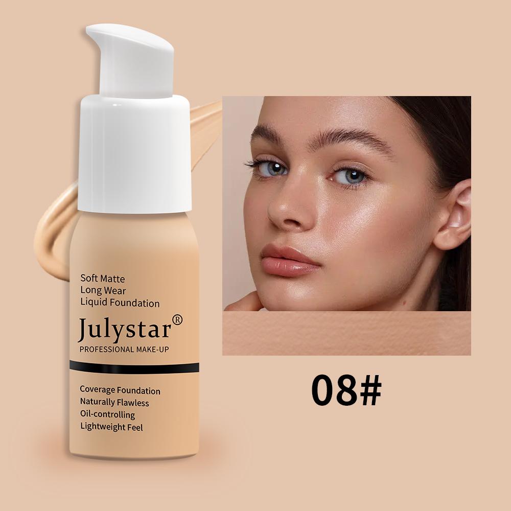 High Coverage Matte Foundation, Oil Control, Waterproof, Long-Lasting, Non-Shedding, Lightweight, 30ML X 3, Multi-Pack Cosmetics