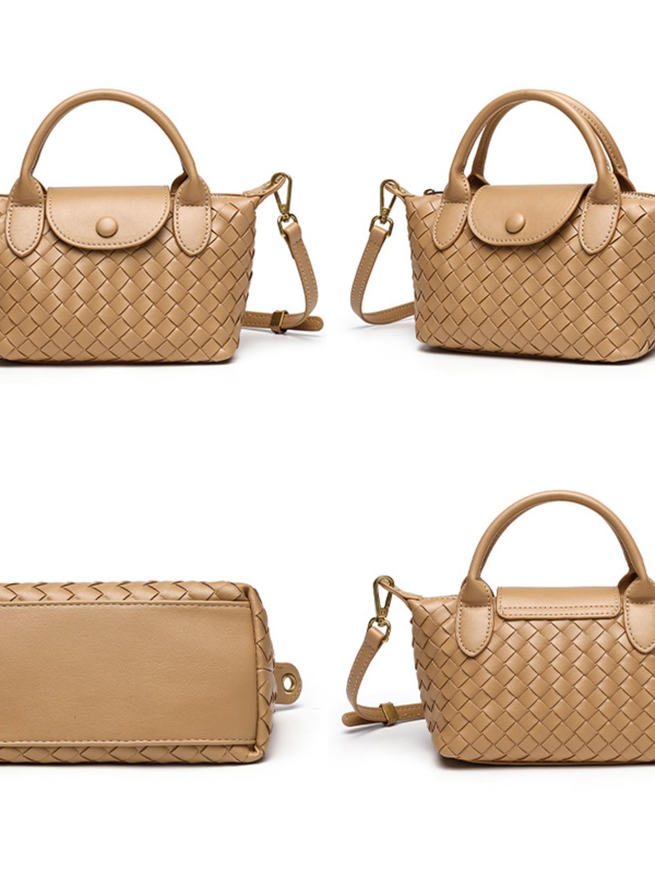 New Fashion Handmade Woven Crossbody Bag, Mini Versatile Shoulder Bag, Vintage Buckle, Perfect for Shopping and Dates