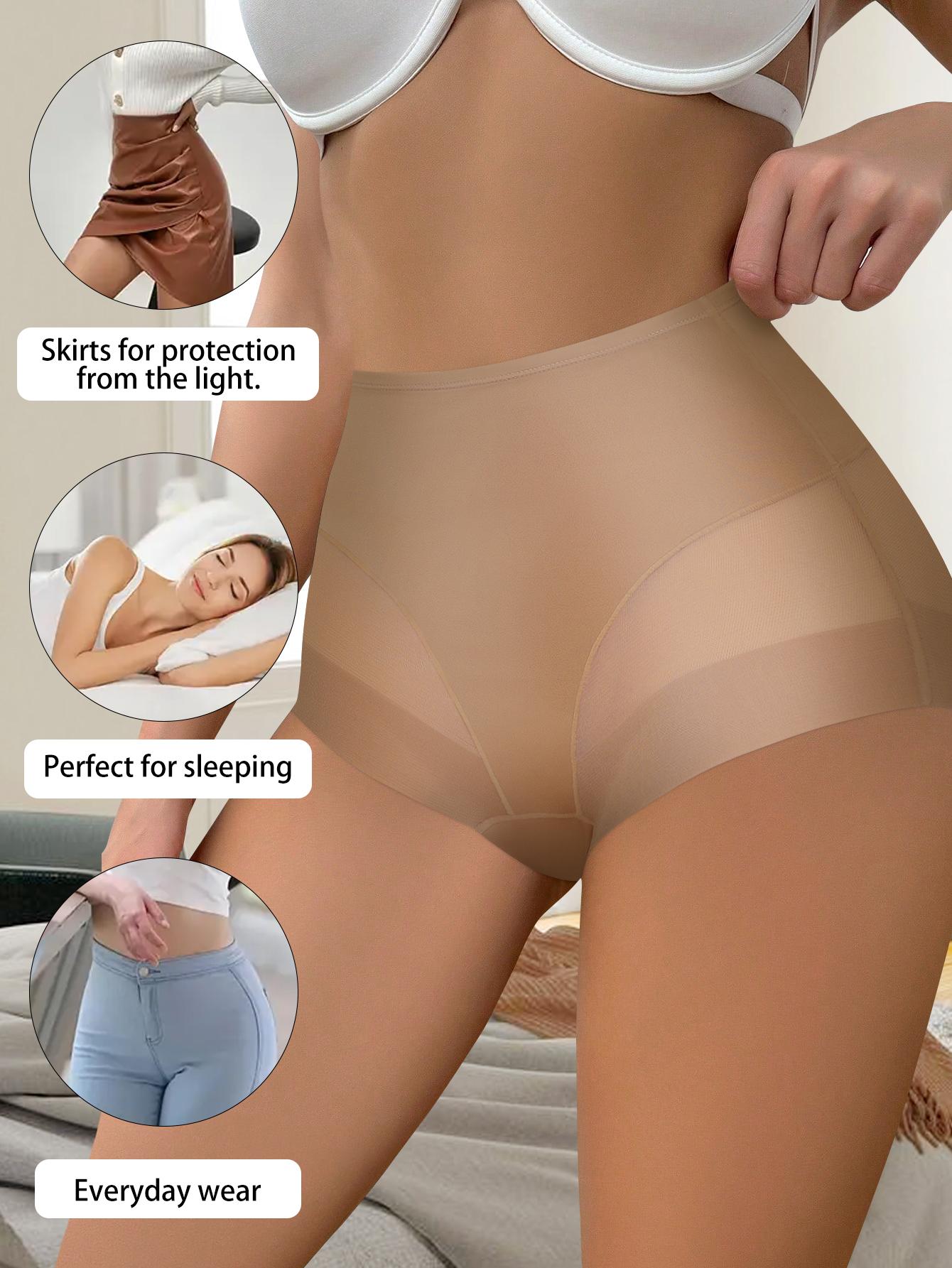 QUASTI 6 Pieces Mid-Rise Sexy Mesh Splicing Contrast Women's ,Breathable Basic Smooth Ice Silk Soft Comfortable Panties, Seamless Lightweight Hip Lifting Elastic Ladies Briefs,Fashionable and Elegant Womenswear Underwear,S-XXL SpringStatements