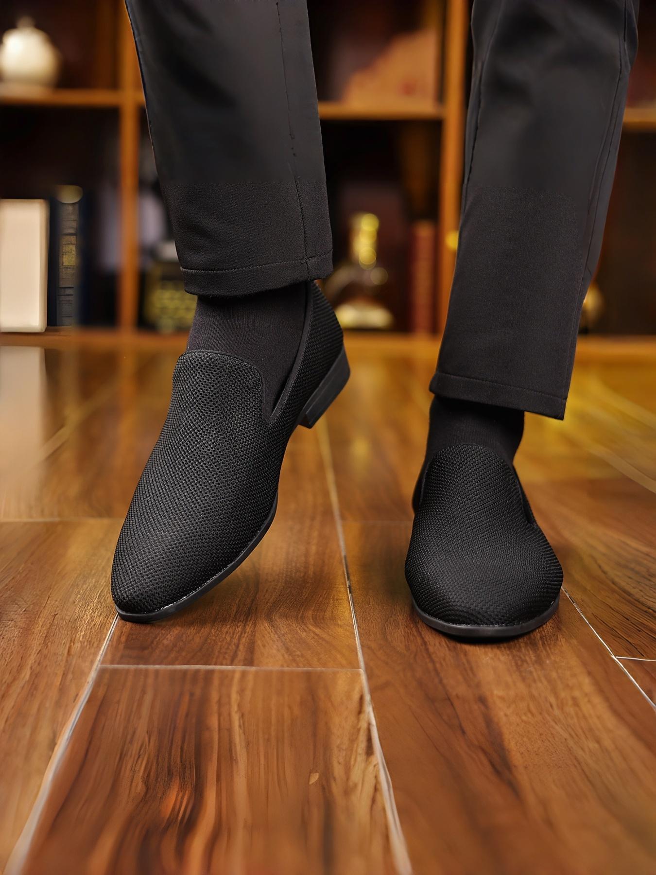 Spring Summer Street Style Must-Have! Knit Breathable Pointed Toe Loafers, Lightweight Business Casual, Perfect for All Seasons