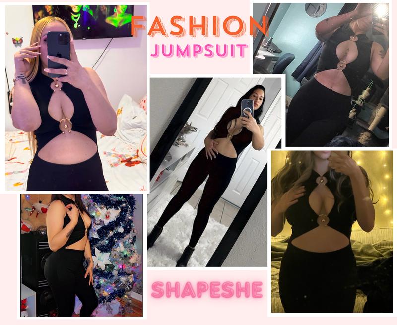SHAPESHE Black Sleeveless Jumpsuits For Women One Piece Bodysuit Full Body Stylish Activewear Sports Outfits