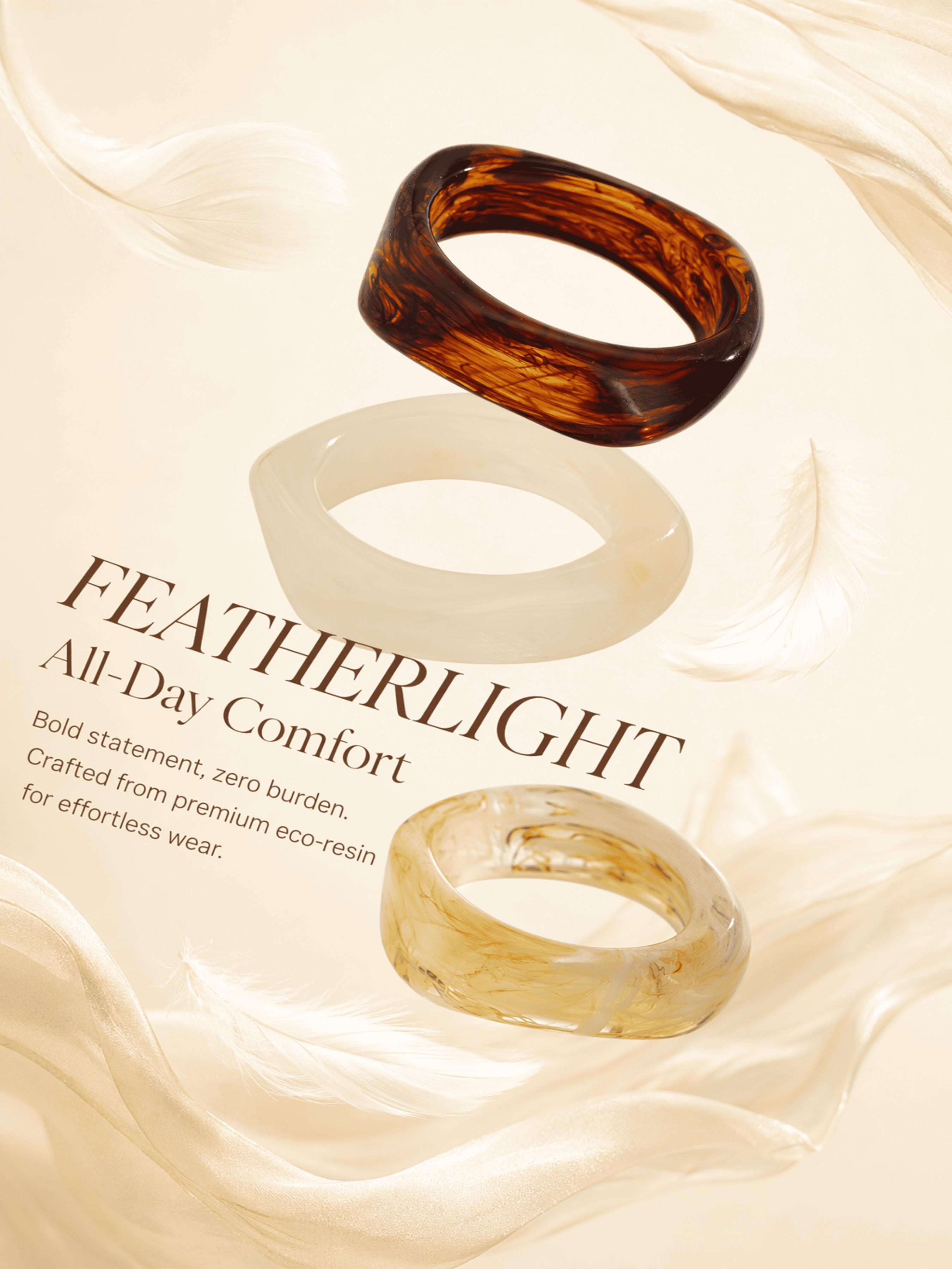 Unique Amber-Effect Irregular Bangle - Stunning Marbled Texture, The Finishing Touch to Your Beach Outfit & The Ultimate Luxury Gift