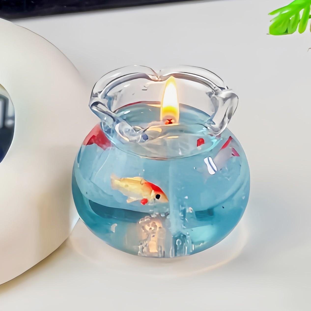Bubble Fish Tank Scented Candle, Cute Elegant Cozy Decor, Ideal Gift for Girlfriend & Besties, Wedding Favor, Artistic Glass Ornament for Living Room, Bedroom & Hallway Ambience