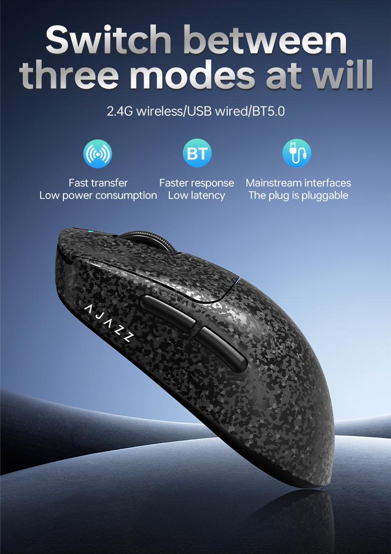 Mage Aj199 Carbon Fiber Composite Three-Mode Wireless Mouse, / Options, Ak820 V2 Model, Wireless Connection Type