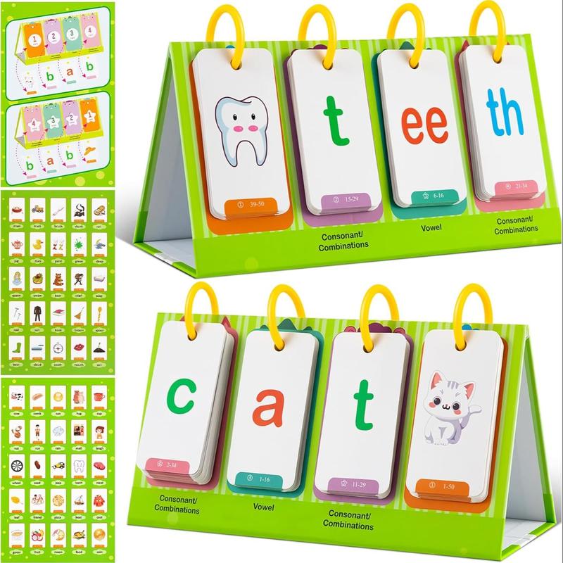 Cvc & Cvcc Words Games Phonics Flash Cards for Preschool Kindergarten, Alphabet Learning Pocket Chart, Educational Tool for Students Teachers, Flashcards Learning Alphabet