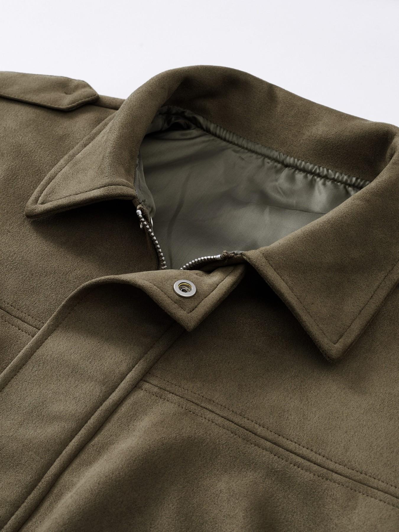 Women's Military Jacket, Army Green Loose Fit Coat For Spring & Autumn