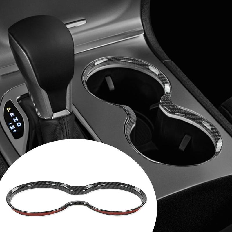 G-PLUS Gear Shift Cup Holder Cover Trim Bezel Fit For 2011-2021 Grand Cherokee New Fiber ABS