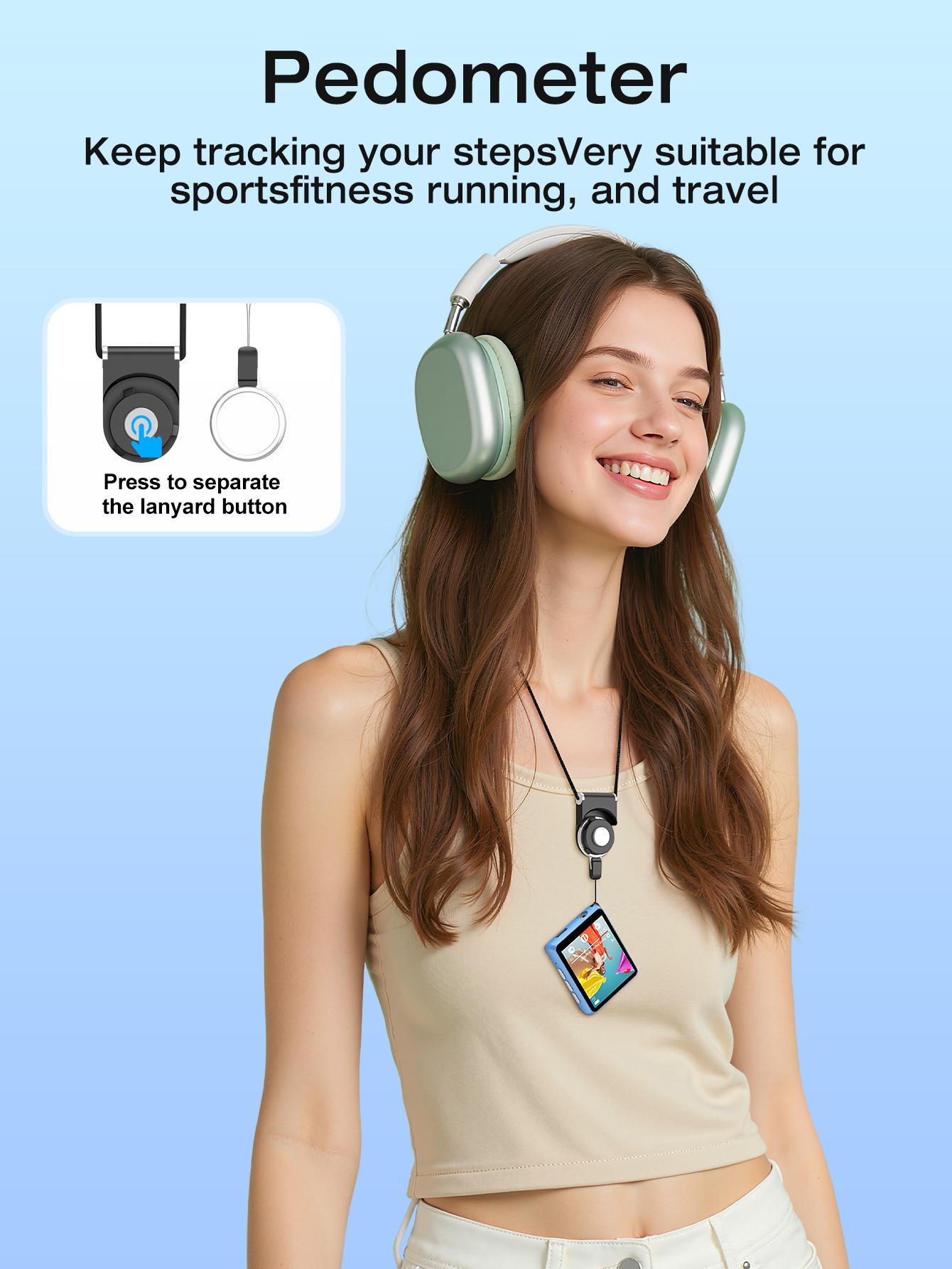 MP3 Player Bluetooth 5.3 Full Touch Screen Color Screen Mini MP3 Player, HiFi Lossless Music Player with Speakers, FM Radio, Recording, Support up to 128GB MP3 Player Bluetooth 5.3 Full Touch Screen Color Screen Mini MP3 Player, HiFi Lossless Music Player with Speakers, FM Radio, Recording, Support up to 128GB