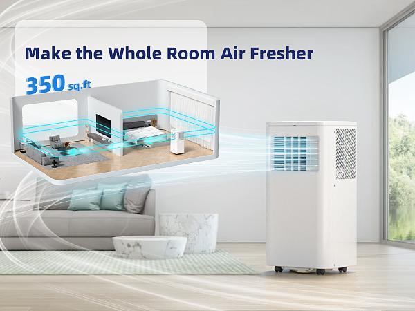 【TikTokShopSpringGlowUp】Antarctic Star Portable Air Conditioner 8000 BTU (ASHRAE), Remote Control, Fan Mode, Cools 250sq.ft, 24 Hour Timer, Quiet Operation, 2 Fan Speed for Bedroom Office Home Dorm.smartliving