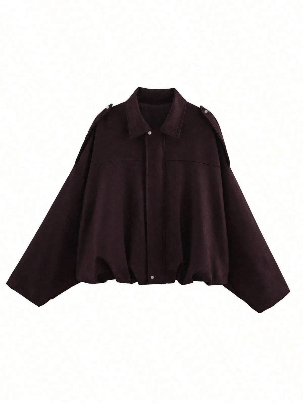 Elegant Solid Color Pilot Jacket for Women, Lightweight Fall Basic Casual Coat, Perfect for Back-To-School and Office, Subtle Luxury Style