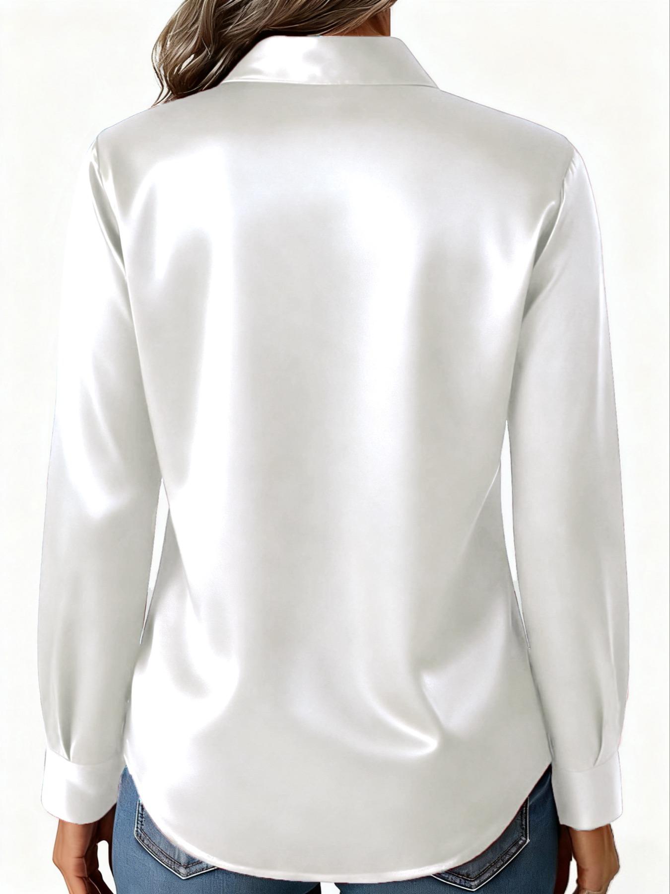 New Women's Clothing Arrival: All Seasons, Fashionable Glossy Satin Shirt, Casual and Versatile Button-Down Shirt, Blouse New Women's Clothing Arrival: All Seasons, Fashionable Glossy Satin Shirt, Casual and Versatile Button-Down Shirt, Blouse