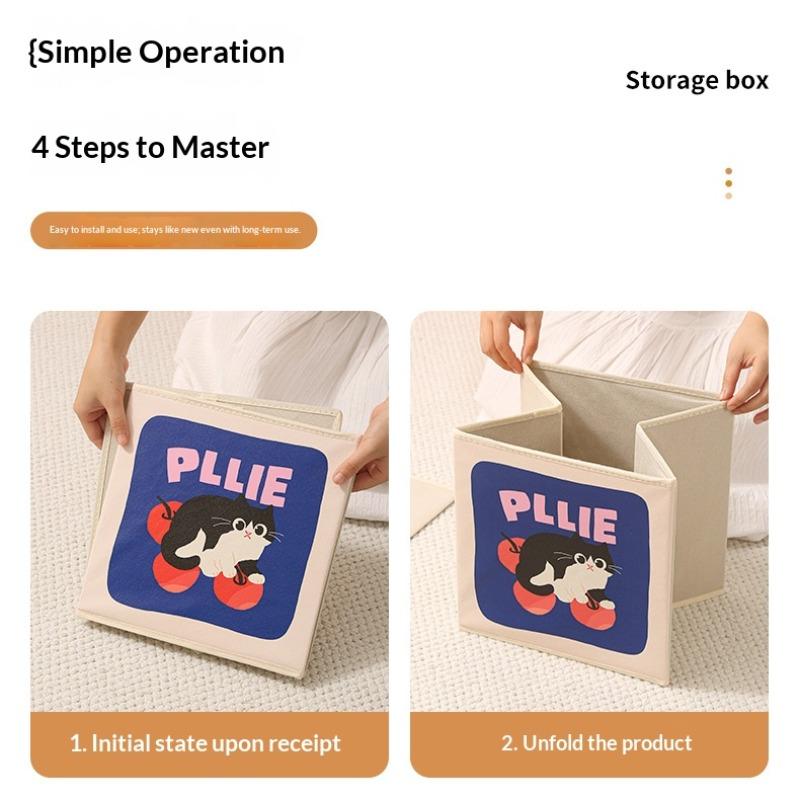Cartoon Multifunctional Storage Box, Large Capacity Thick Fabric Moisture-Proof Organizer, Bedroom Clothing Magazine Holder