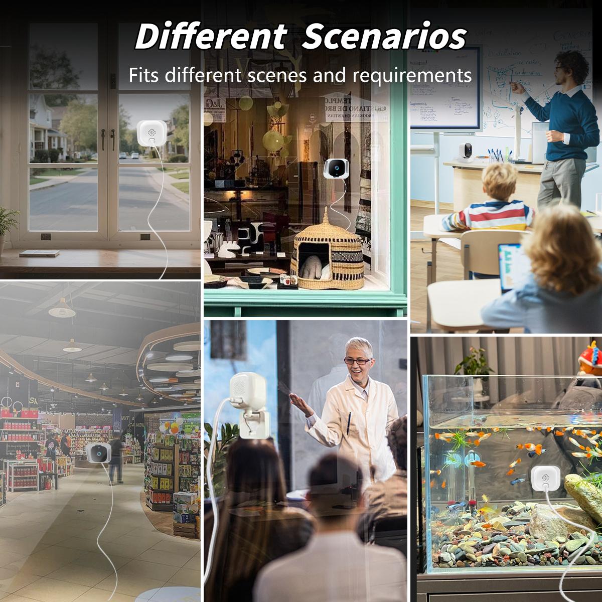 1080p Smart Window Wall Home Security Camera, 2.4GHz WiFi Indoor Outdoor Use, Full Color Night Vision & Motion Detection, Two-Way Talk & APP Control, 24/7 Recording, Easy Installation, Wireless Security Camera