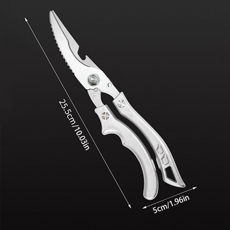 1pcs stainless steel kitchen scissors, multi-purpose, sharp and practical poultry scissors, can be used for vegetables, fish, chicken bones, etc., cooking scissors are a must-have in the kitchen, dishwasher safe