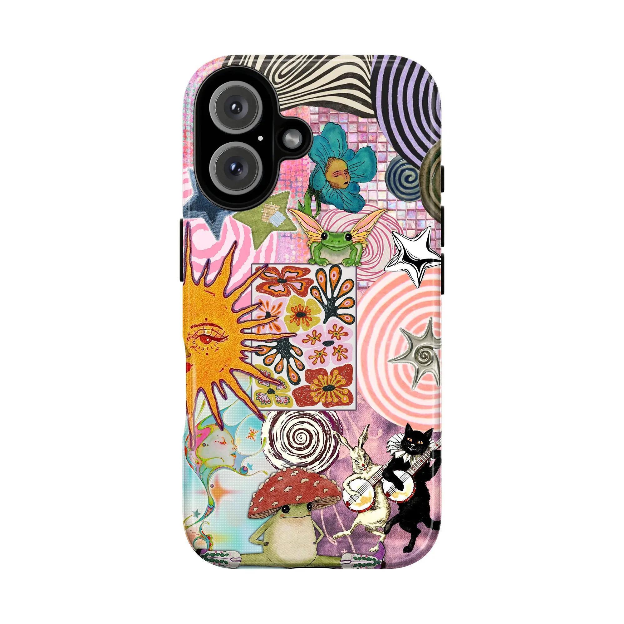 Whimsical Psychedelic Collage Smartphone Casing - TPU Waterproof ...