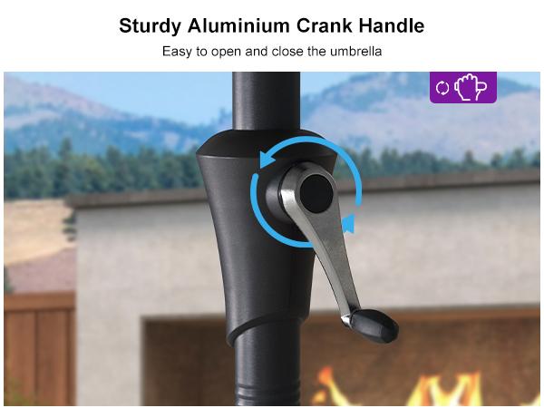 PURPLE LEAF 14 ft Double-Sided Outdoor Market Table Umbrella with Base for Pool