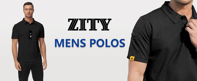 ZITY Mens 2 Pack Polo Shirts Short Sleeve Performance Sports Golf Shirt for Men Tactical Shirt