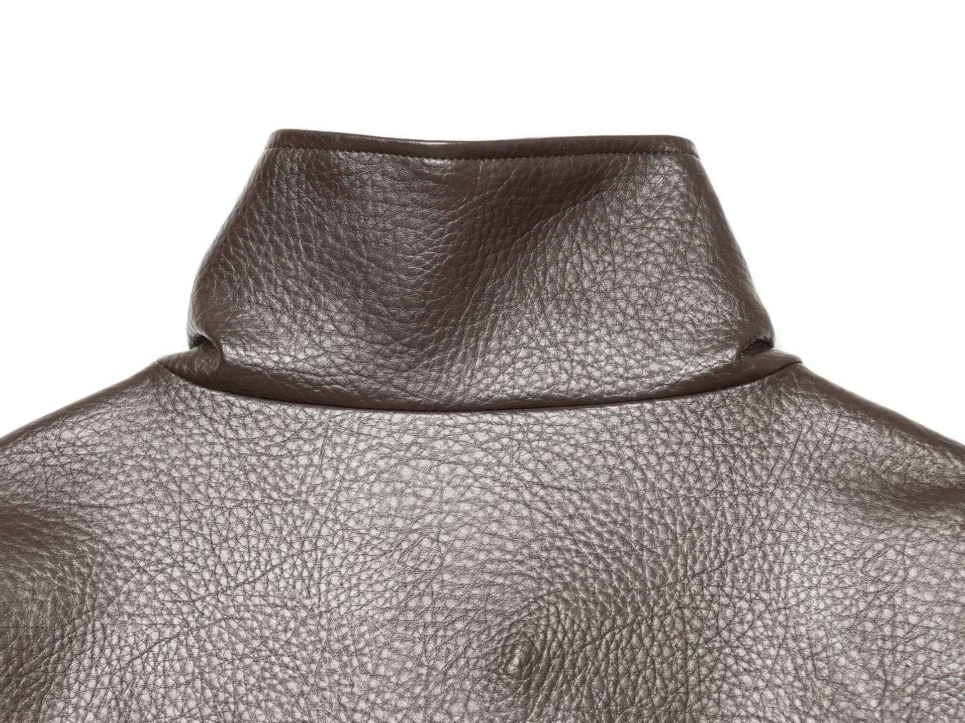 Women's Faux Leather Stand Collar Moto Jacket, Elastic Hem Casual Streetwear, Long Sleeve Water-Resistant Outerwear for Spring & Fall, Coats