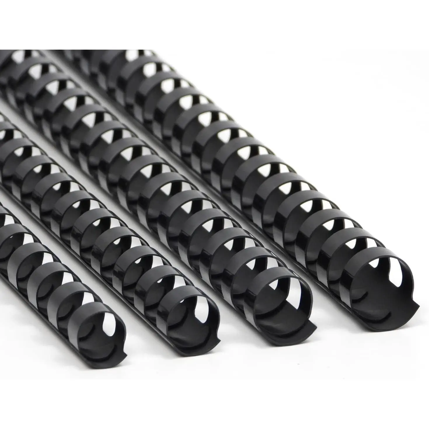 CR16202225BK Plastic Binding Combs 5/8 in. 13/16in, 7/8in, 1in, 19-Ring Letter Size, Black Comb Binding Spines, Multi-Size Pack of 40
