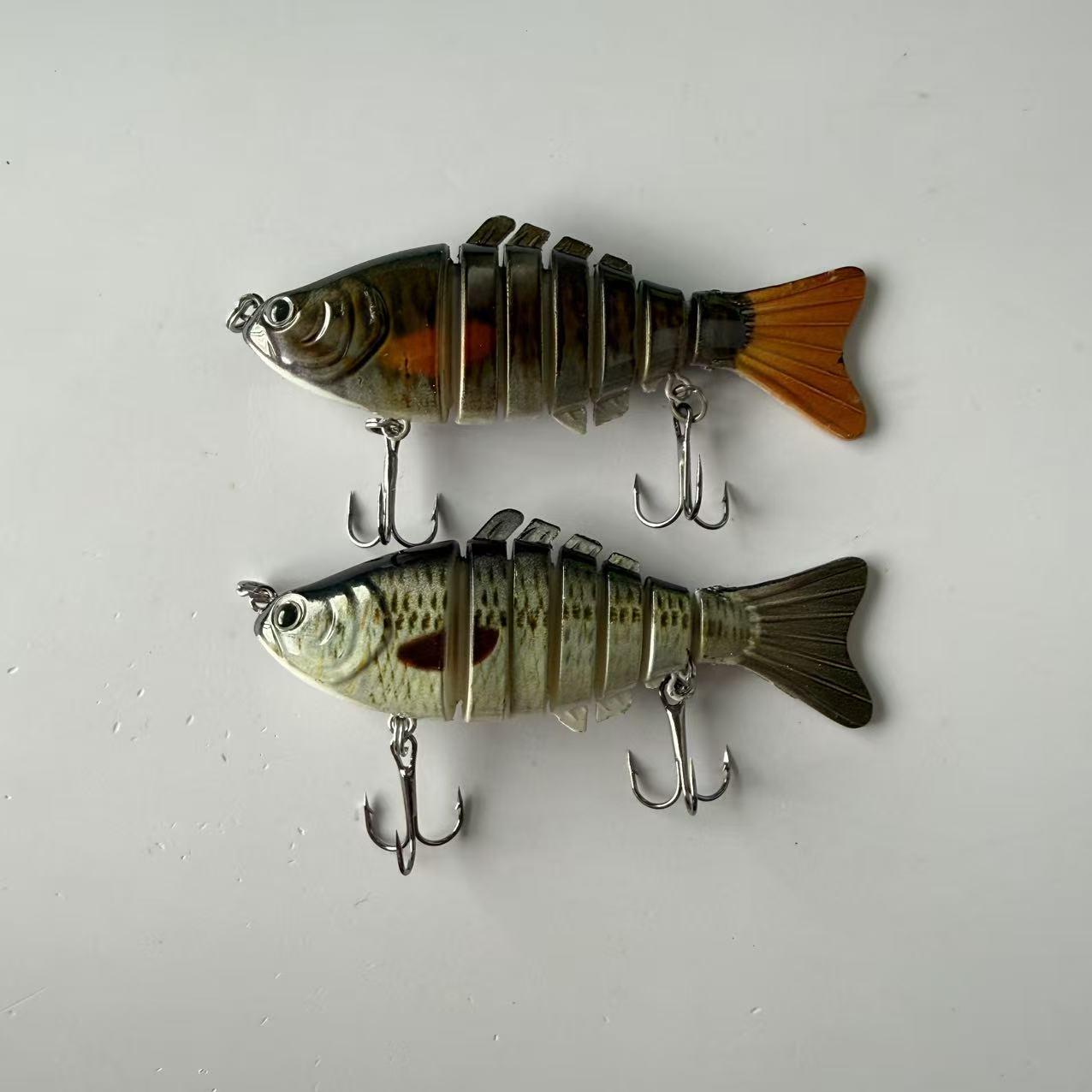 Large brand replica, popular, 2pcs, submerged simulation 7-section fish lure, fake bait, multi section hard bait for fishing, suitable for freshwater and seawater fishing accessories, fishing equipment and supplies