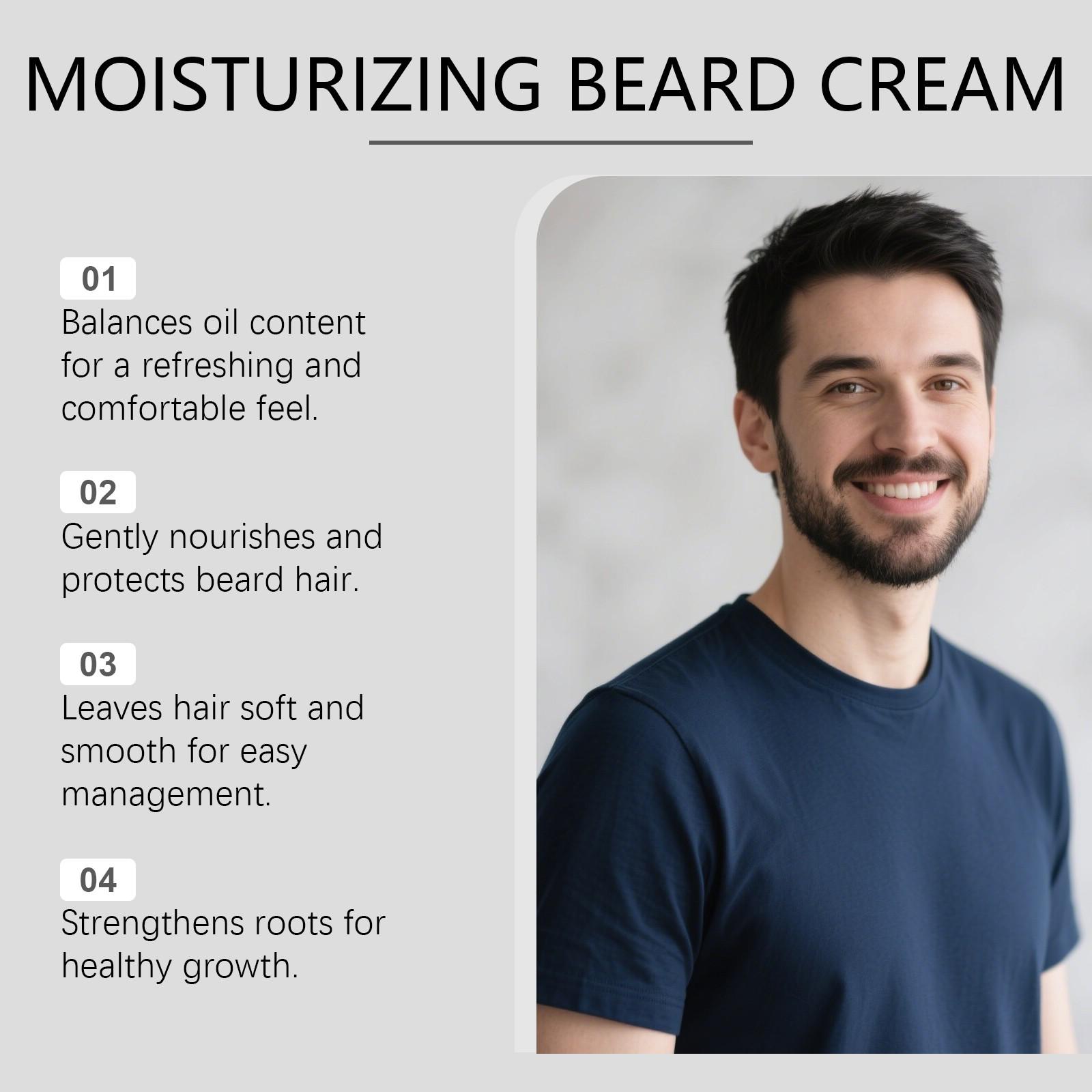 East Moon Men's Beard Care Balm, Refreshing and Moisturizing, Non-Greasy, Easy to Apply, Soft Touch, Gentle Nourishment