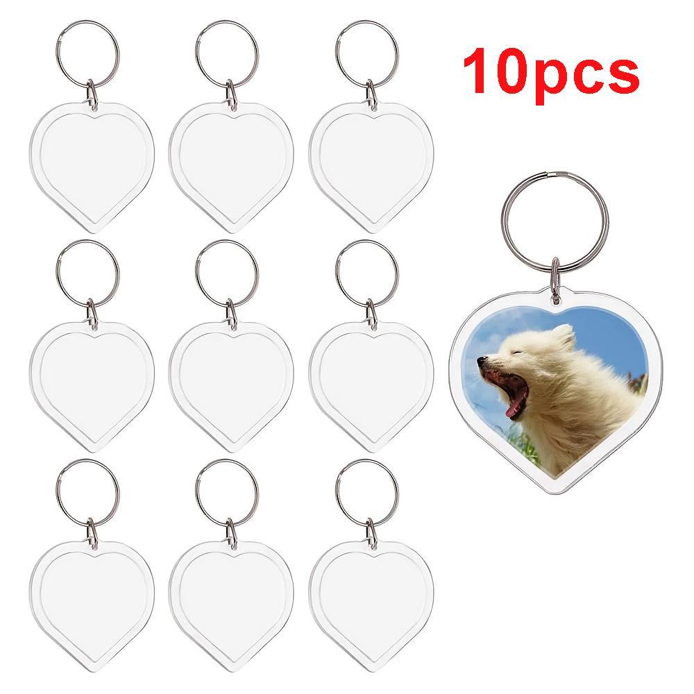 Acrylic Heart Keychain Set, Personalized Image, Perfect Gift for Valentine's Day, Birthday, Anniversary, Durable Material, Unique Accessory