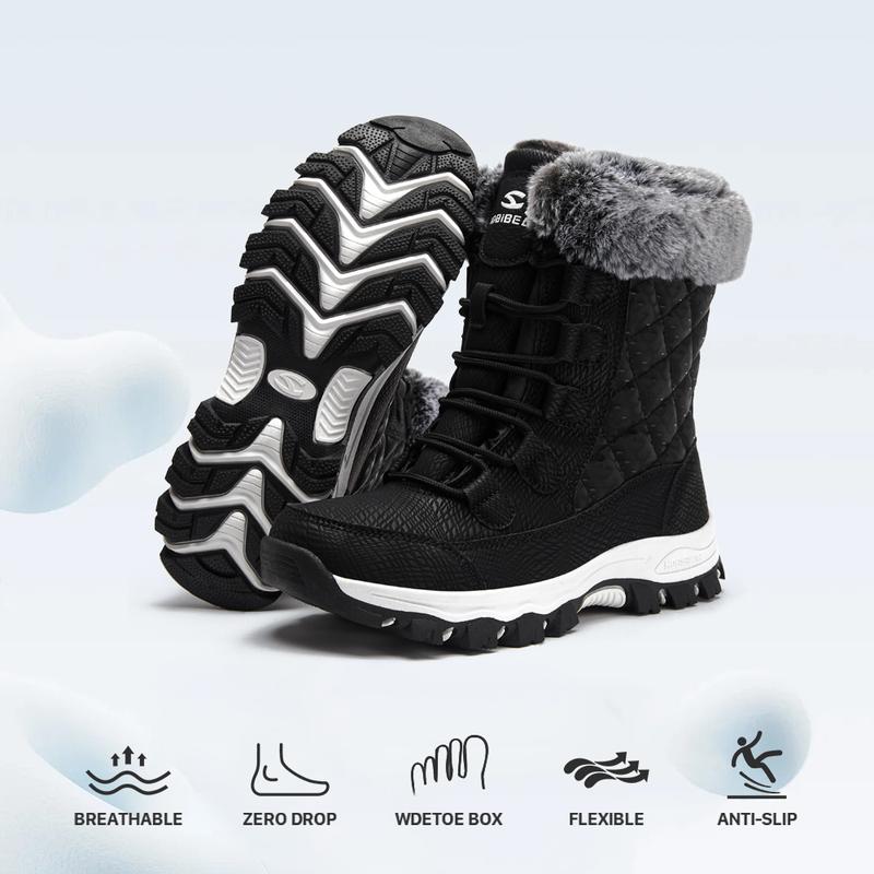 HOBIBEAR Women's Snow Boots Anti-Slip Waterproof Outdoor Shoes Winter Snow Boots Warm Fur Lined Comfortable Shoes for Women